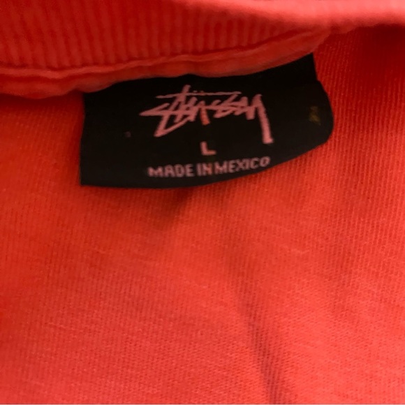 Stussy Men's Long Sleeve 100% Cotton Orange Shirt Size L - Picture 4 of 8